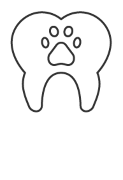 Paw print on a tooth (Dentistry Icon)
